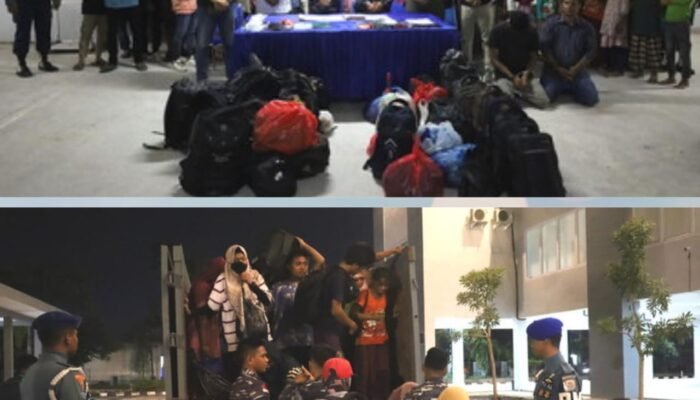 F1QR Lanal Dumai, Tim Satgas Ops Intelmar Koarmada I Amankan Dua Pelaku TPPM dan 17 Calon PMI, 24 WNA